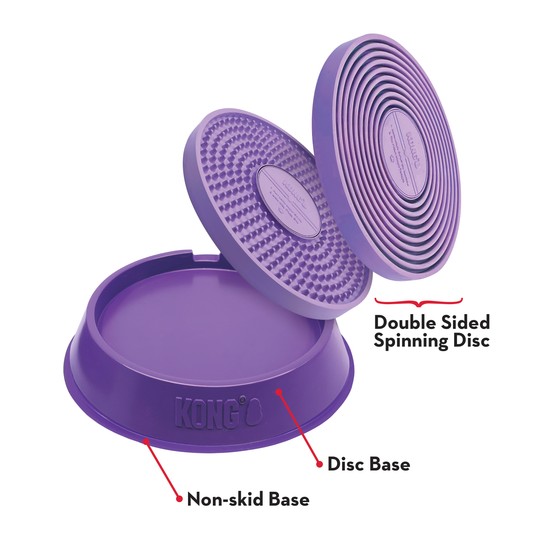 Kong Dog Licks Spinz Dish Small Purple