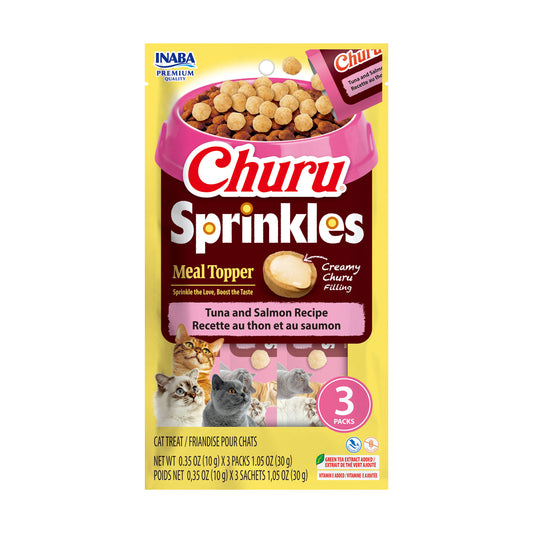 INABA Churu Sprinkles for Cats, 0.35oz 3pk Tuna & Salmon Recipe
