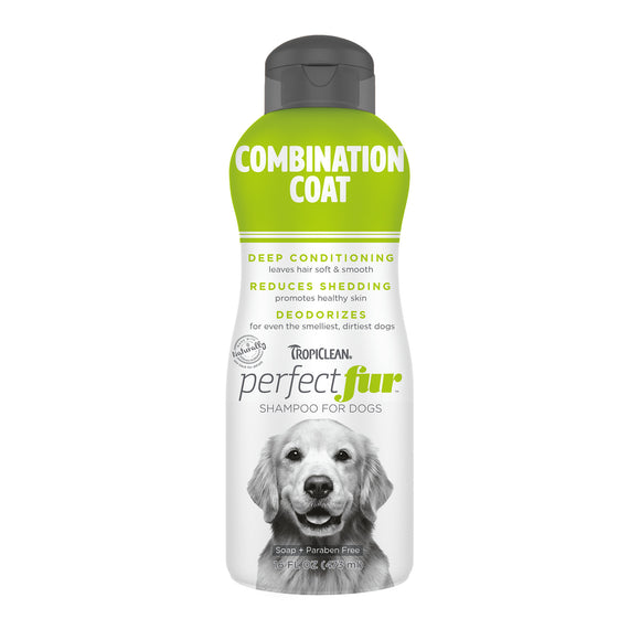 TropiClean PerfectFur Combination Coat Shampoo for Dogs, 16oz