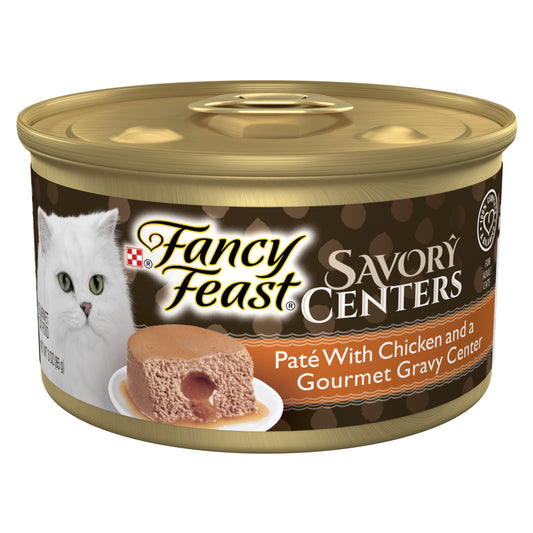 Fancy Feast Savory Centers With Chicken Wet Cat Food Pate Gravy 3oz