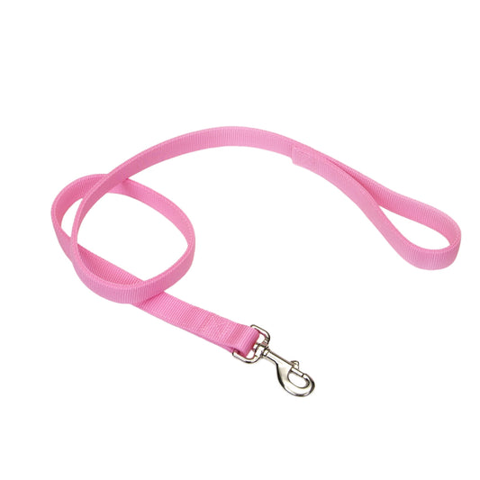 Coastal Double-Ply Dog Leash, Pink Bright, Medium/Large - 1in x 4ft