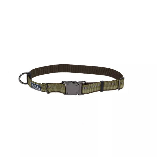 Coastal K9 Explorer 1in Wide 12-18in Reflective Adjustable Dog Collar Fern