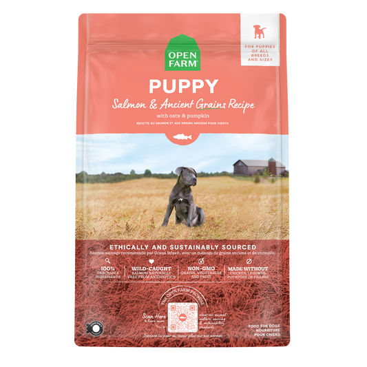 Open Farm Puppy Salmon & Ancient Grains Recipe For Dogs 22lb Bag