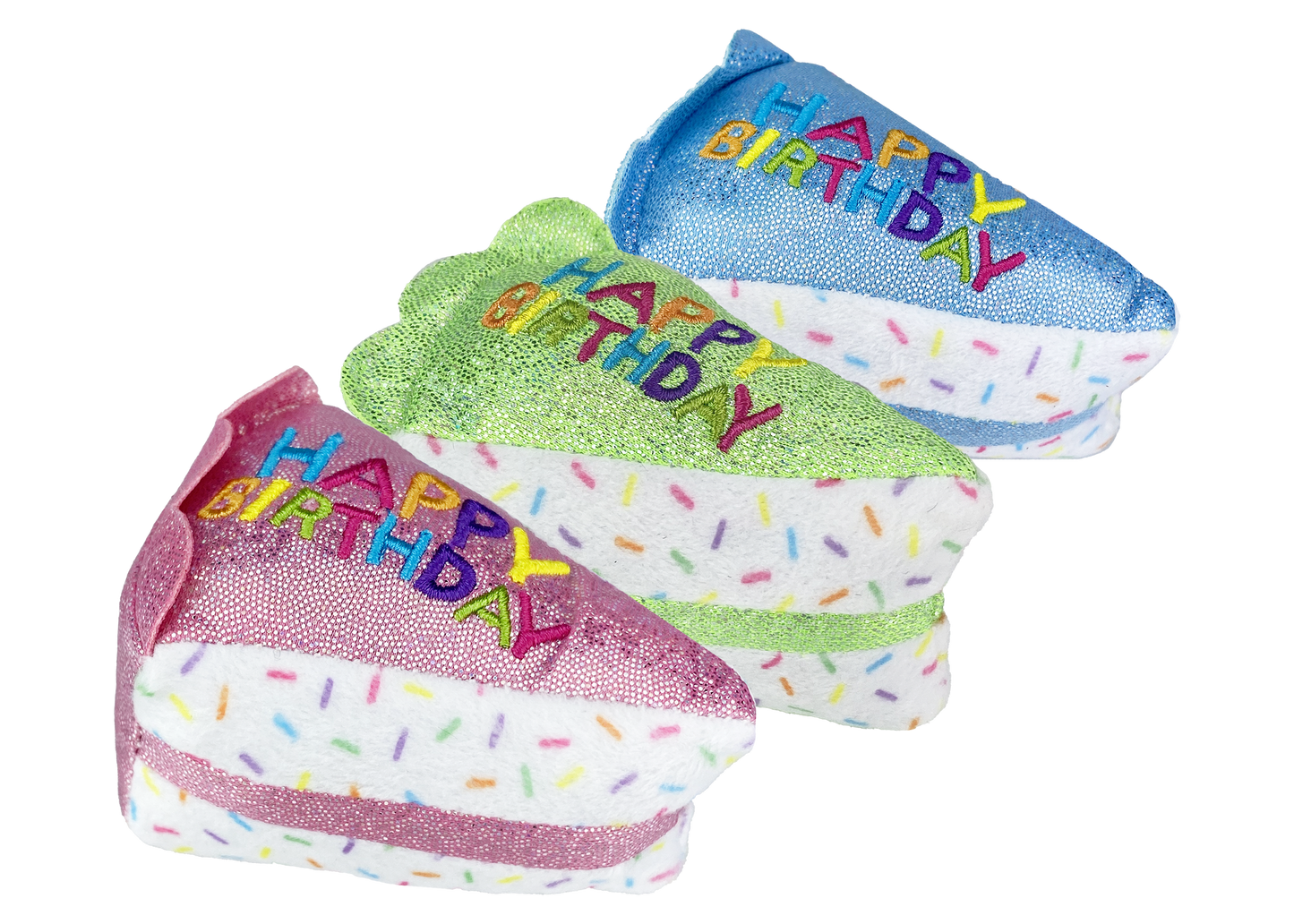Multipet Cat Toy Birthday Cake Slice  3in Assorted