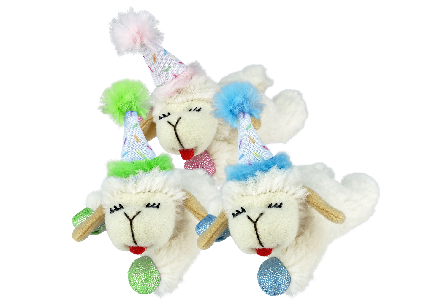 Multipet Cat Toy Lamb Chop Birthday 4in Assorted