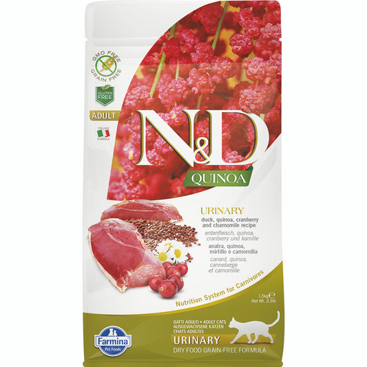 Farmina N&D Functional Quinoa Urinary Duck Cranberry and Chamomille Dry Cat Food 3.3lb