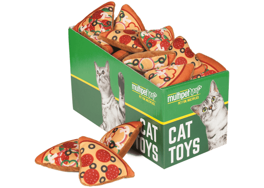 Multipet Cat Toy Pizza Cat Toys Catnip 3.25in Assorted