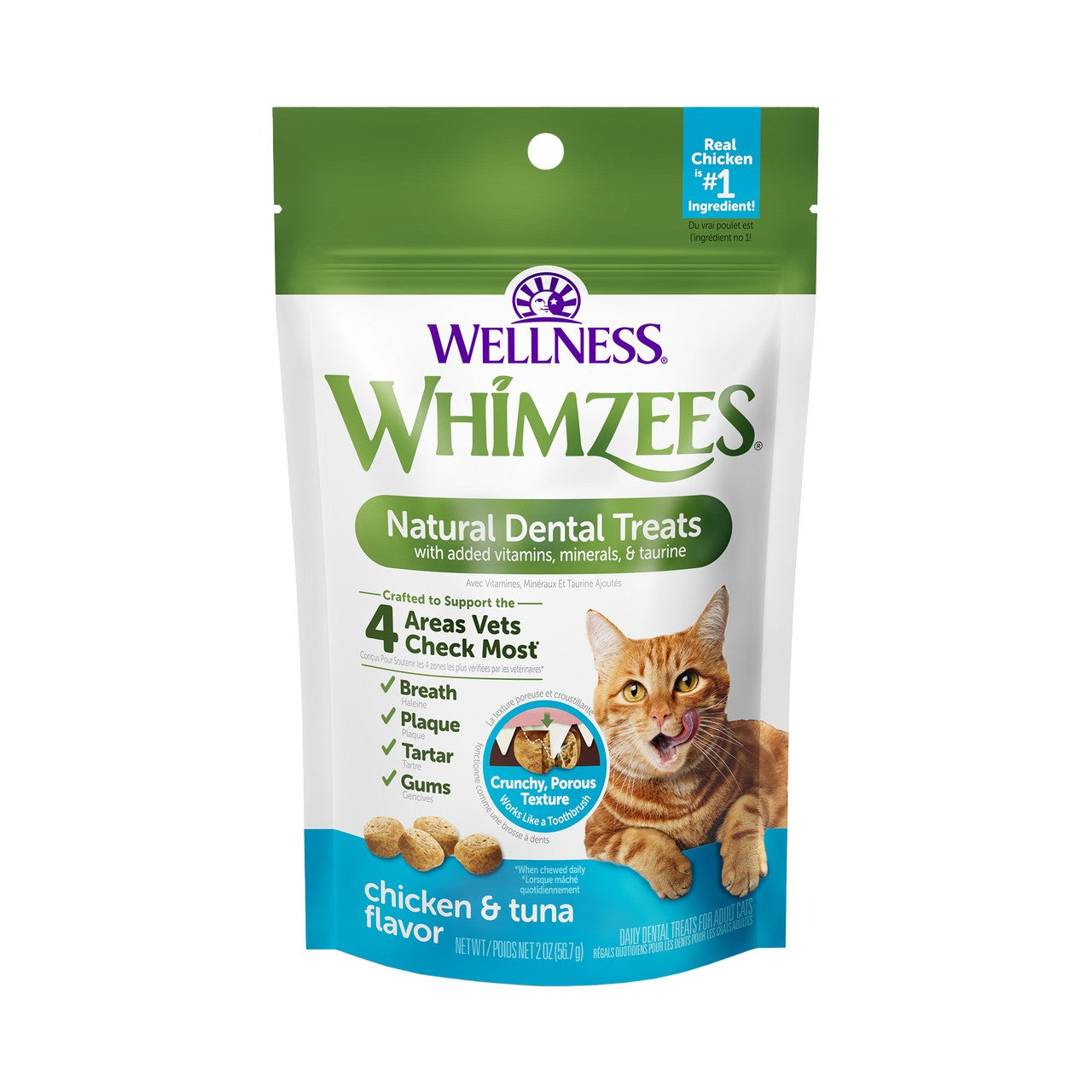 Whimzees Chicken & Tuna Flavor Natural Cat Dental Treats 4.5oz