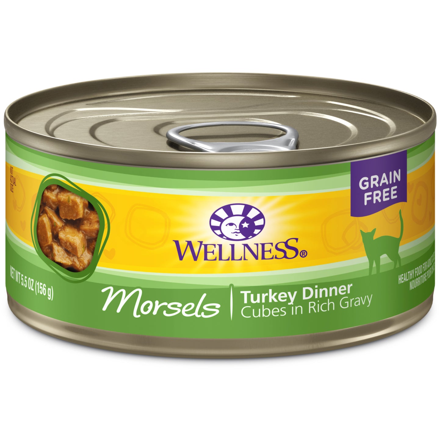 Wellness Complete Health Natural Grain Free Wet Canned Cat Food Cubed Turkey Entree 5.5oz Can