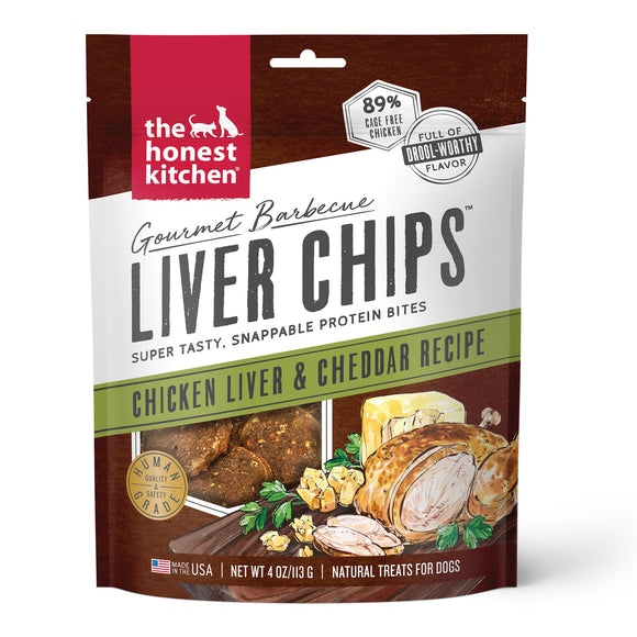 The Honest Kitchen Gourmet Barbecue Liver Chips: Chicken Liver & Cheddar Recipe, 4oz