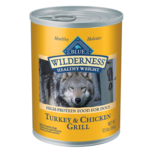 Blue Buffalo Wilderness Healthy Weight Turkey & Chicken Grill Wet Dog Food, 12.5 Oz