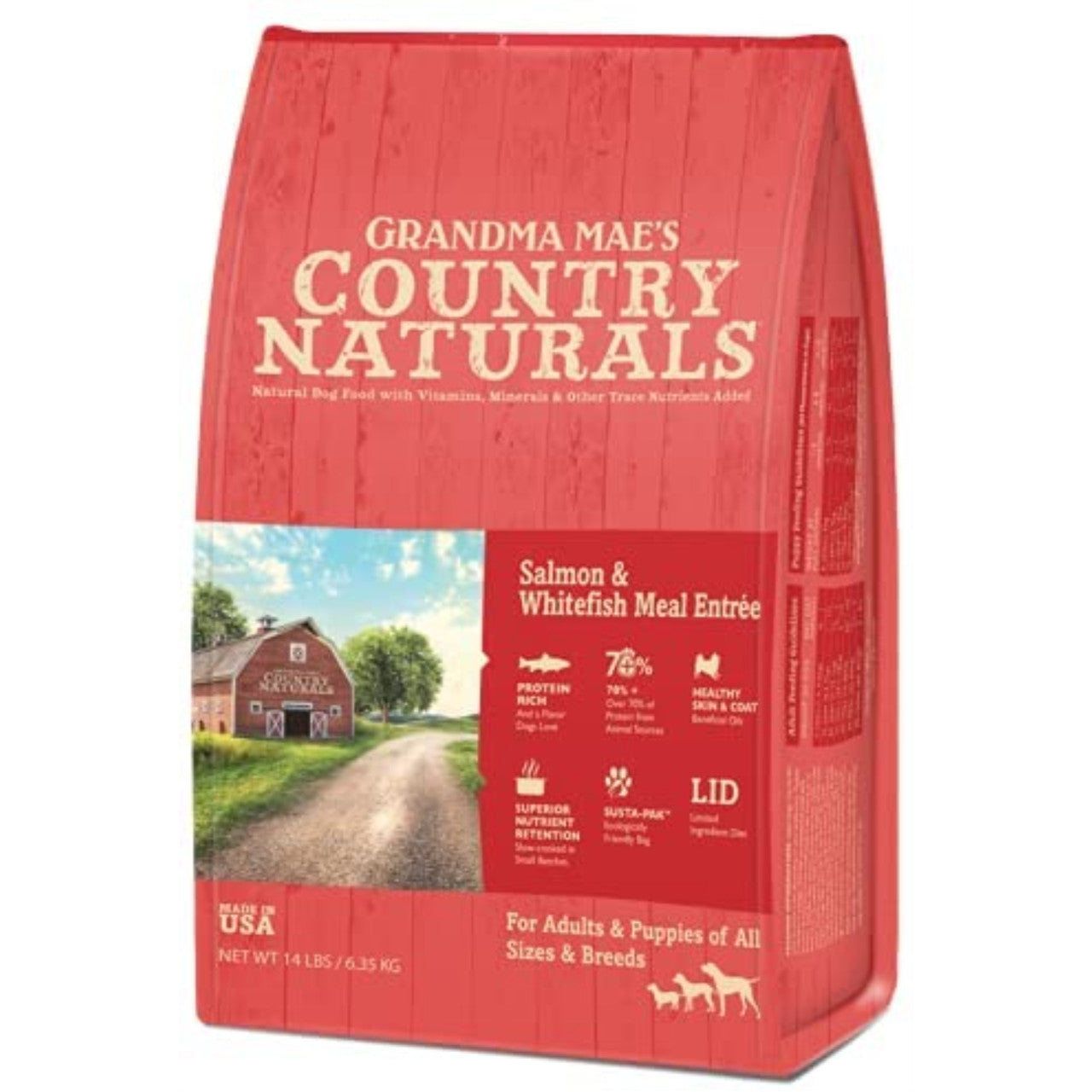 Grandma Mae s Country Naturals Salmon/Whitefish Grain Inclusive Dry Dog Food 12lb