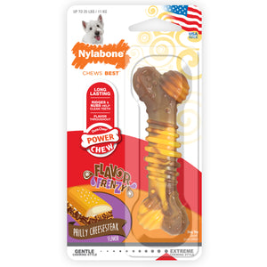 Nylabone Flavor Frenzy Power Chew Durable Dog Chew Toy Philly Cheesesteak Small/Regular