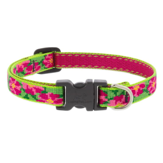Lupine Pet Dog 1/2 In Wide 8-12 In Adjustable Collar Original Designs Petunias