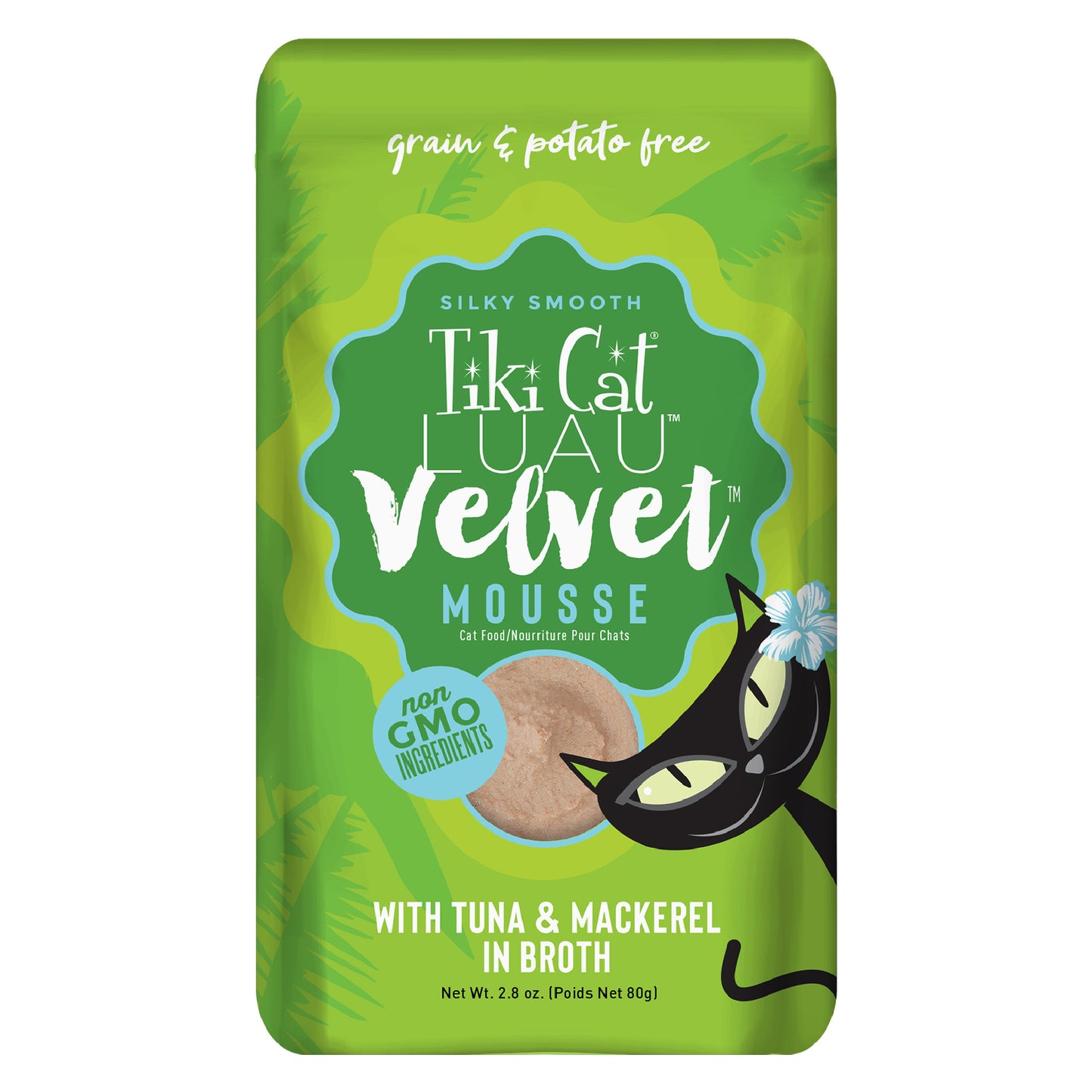 Tiki Cat Luau Velvet Mousse Wet Cat Food, Tuna & Mackerel, 2.8oz Pouch