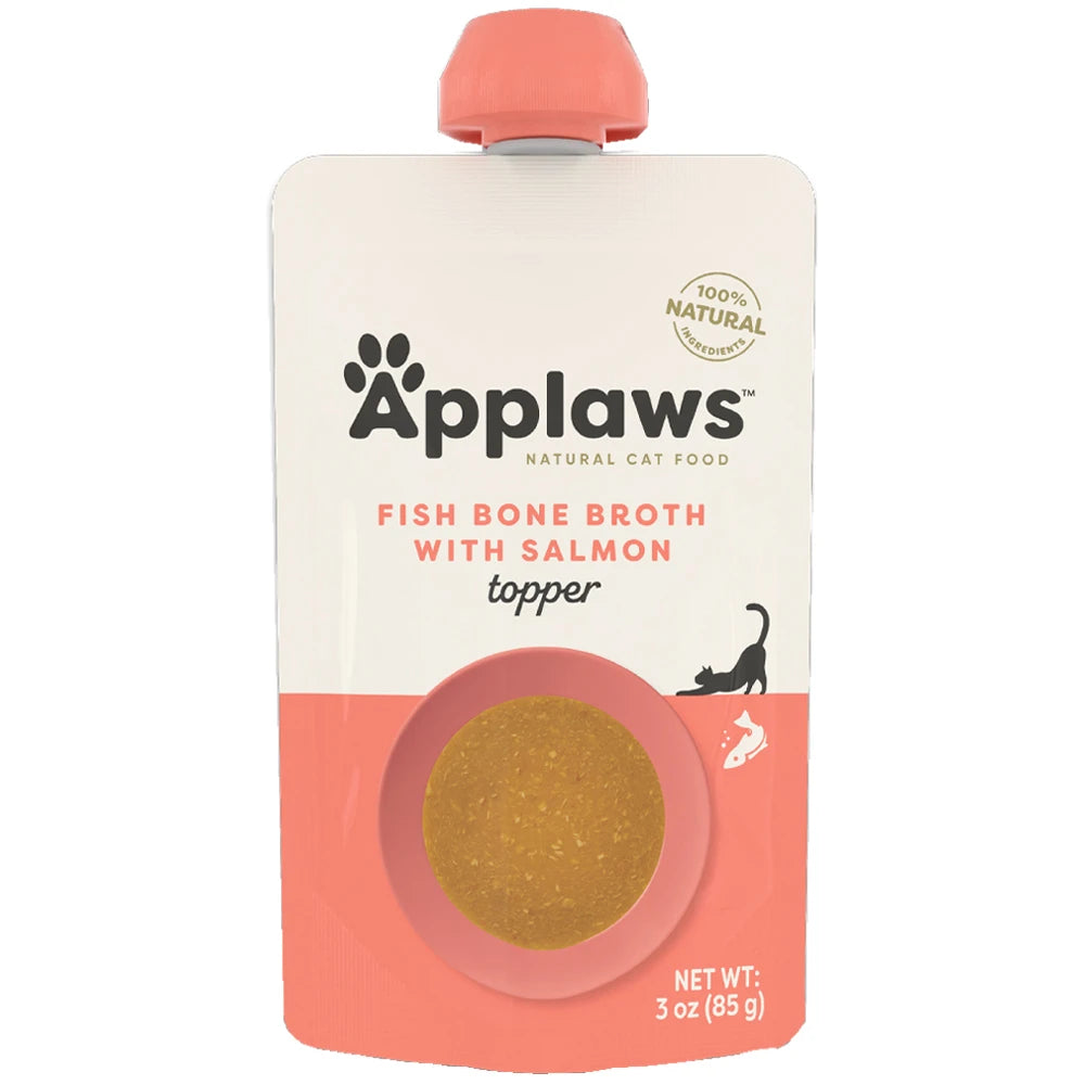 Applaws Fish Bone Broth with Salmon Cat Food Topper 3 oz