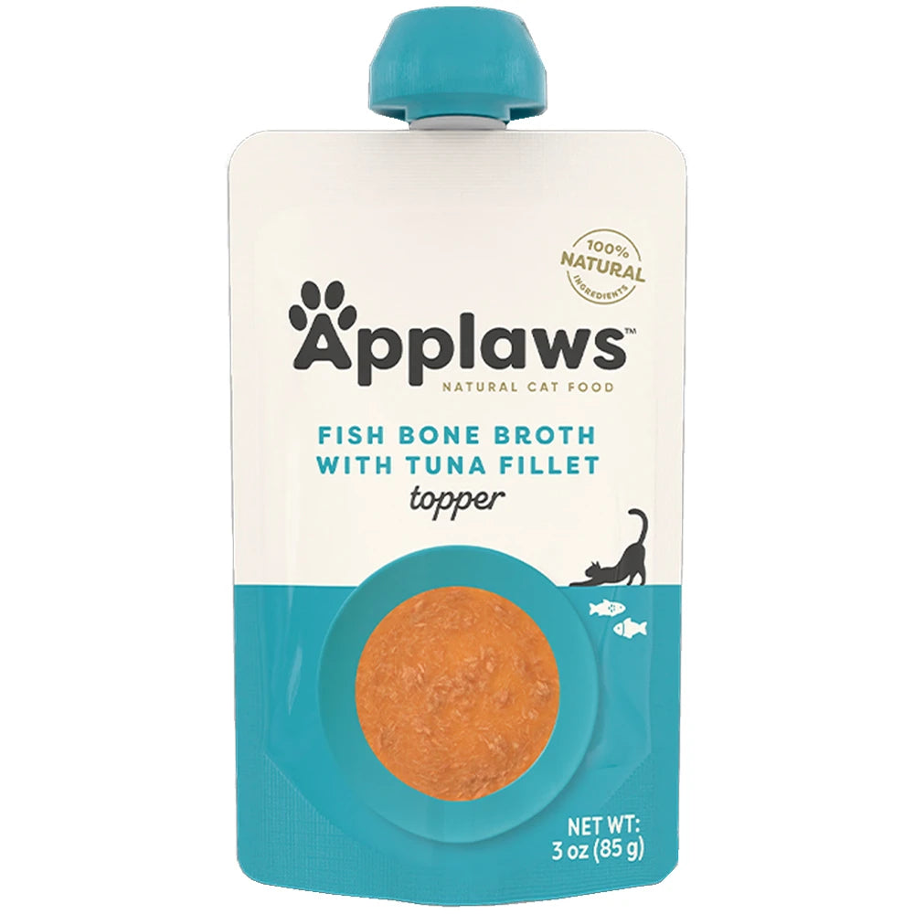 Applaws Fish Bone Broth with Tuna Fillet Cat Food Topper 3 oz