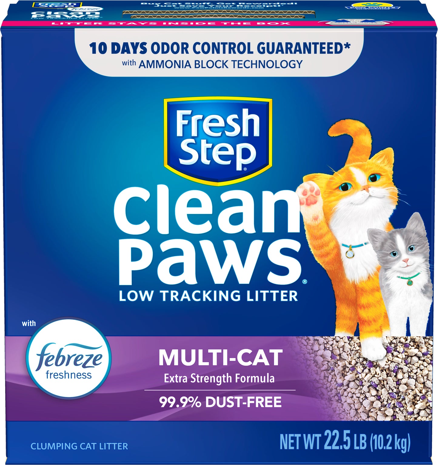Fresh Step Clean Paws Multi-Cat Scented Clumping Cat Litter 22lb