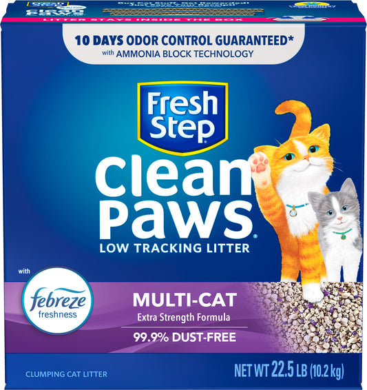 Fresh Step Clean Paws Multi-Cat Scented Clumping Cat Litter 22lb