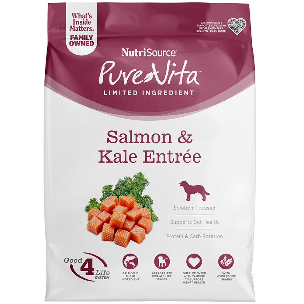 Nutrisource PureVita Salmon & Kale Grain Free Dry Dog Food 4lb