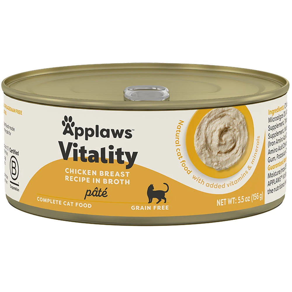 Applaws Vitality Chicken Breast Recipe in Broth Pâté Canned Cat Food 5.5 oz