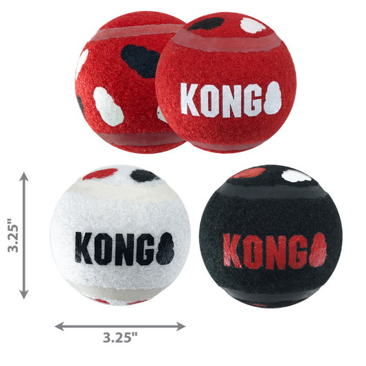 Kong Dog Toy Signature Sport Balls 2pk Large Assorted