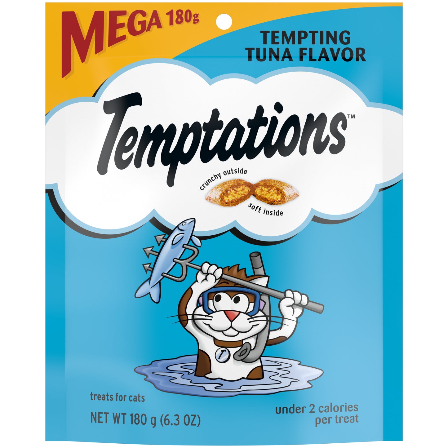 Temptations Classic Crunchy and Soft Cat Treats Tempting Tuna Flavor, 6.3 oz. Pouch