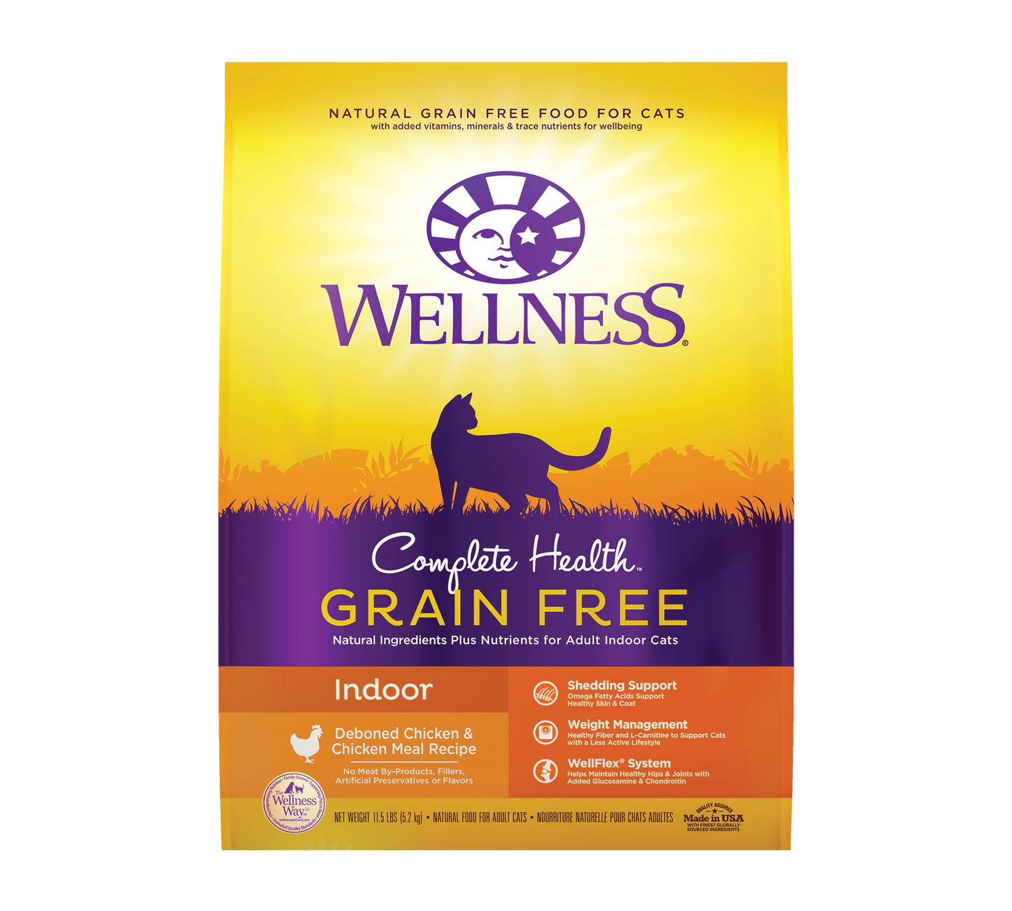 Wellness Complete Health Grain-Free Indoor Deboned Chicken Recipe Dry Cat Food, 11.5lb