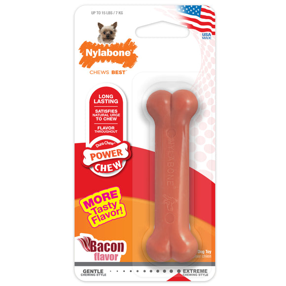 Nylabone Power Chew Dog Toy Bacon X-Small/Petite
