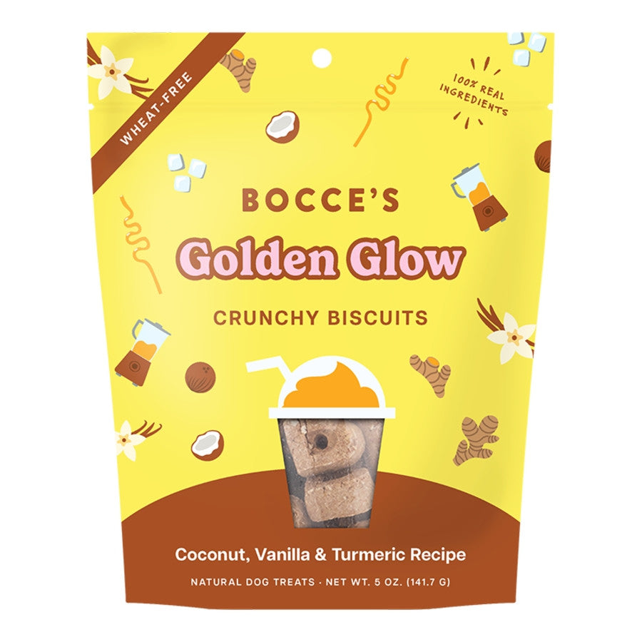 Bocce's Bakery Dog Crunchy Biscuits, Golden Glow, 5oz