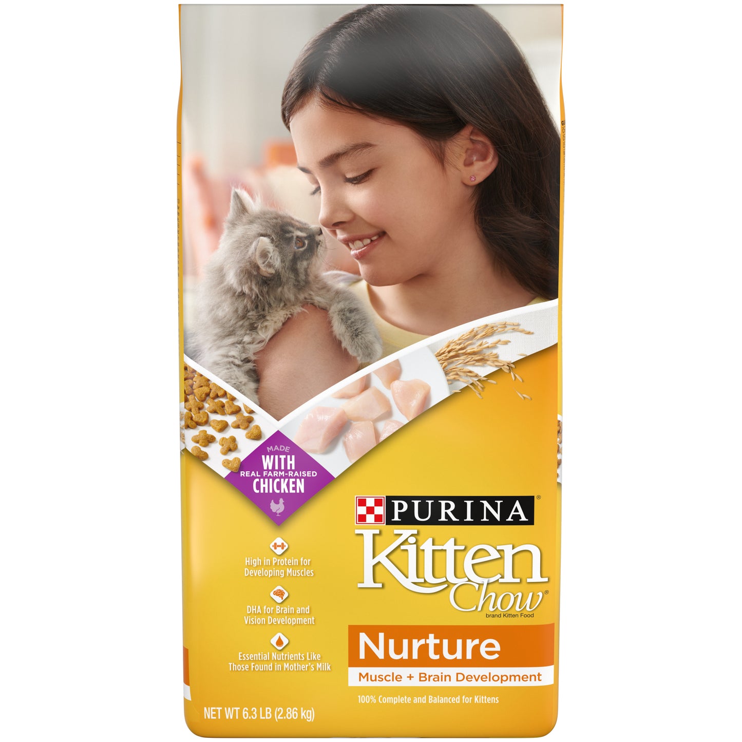 Purina Kitten Chow Kitten Food Healthy Development with Real Chicken Dry Kitten Food 6.3lb