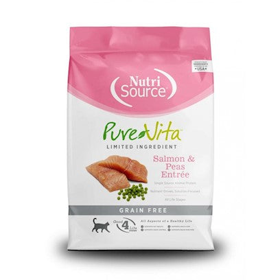 Pure Vita Grain-Free Salmon & Peas Entree Dry Cat Food, 4lb