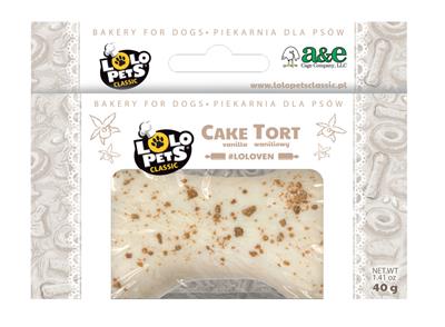 A & E Cages LoLo Pets Bakery Bone Shaped Dog Cake Treat Vanilla 1.4oz