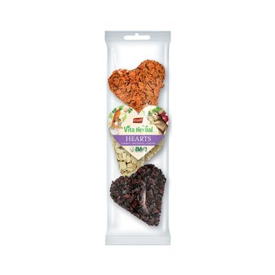 A & E Cages Vitapol Vita Herbal Hearts Small Animal Treats Carrot, Beetroot & Parsnip, 3pk