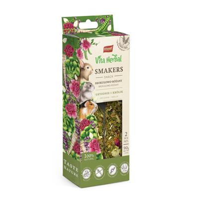 A & E Cages Vitapol Vita Herbal Smakers Broccoli-Rose Small Animal Treat 2pk