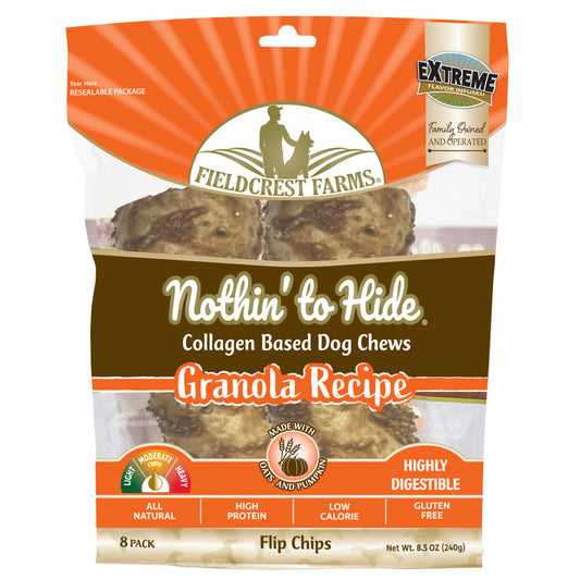 Fieldcrest Farms Nothin' To Hide Flip Chips Dog Treat Granola 8pk