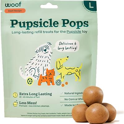 Woof Pupsicle Pops Freezable Dog Treats Beef Large 8oz