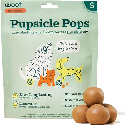 Woof Pupsicle Pops Freezable Dog Treats Beef Small 6oz