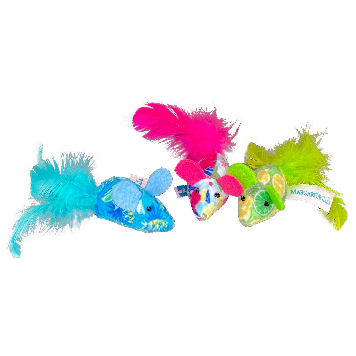 Multipet Margaritaville Mice Cat Toy 6.5in 3pk