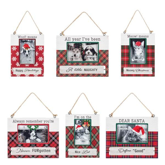 Ganz Holiday Spinning Pet Frame Ornament Assorted