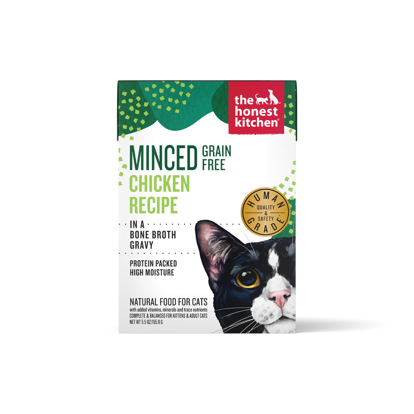 The Honest Kitchen Grain Free Minced Chicken in Bone Broth Gravy Wet Cat Food 5.5oz