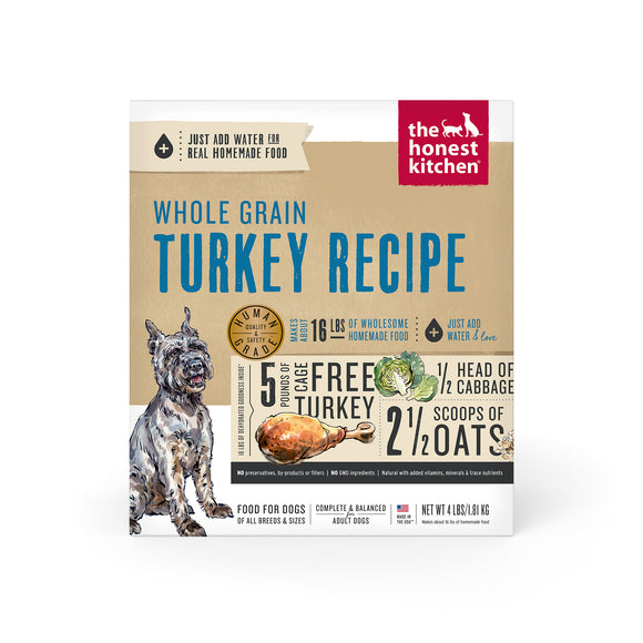 The Honest Kitchen Dehydrated Whole Grain Turkey Dog Food 4lb