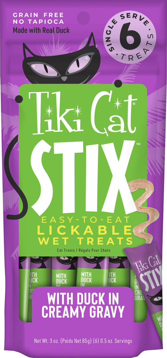 Tiki Cat Stix Wet Cat Treats Duck 3oz Pouch