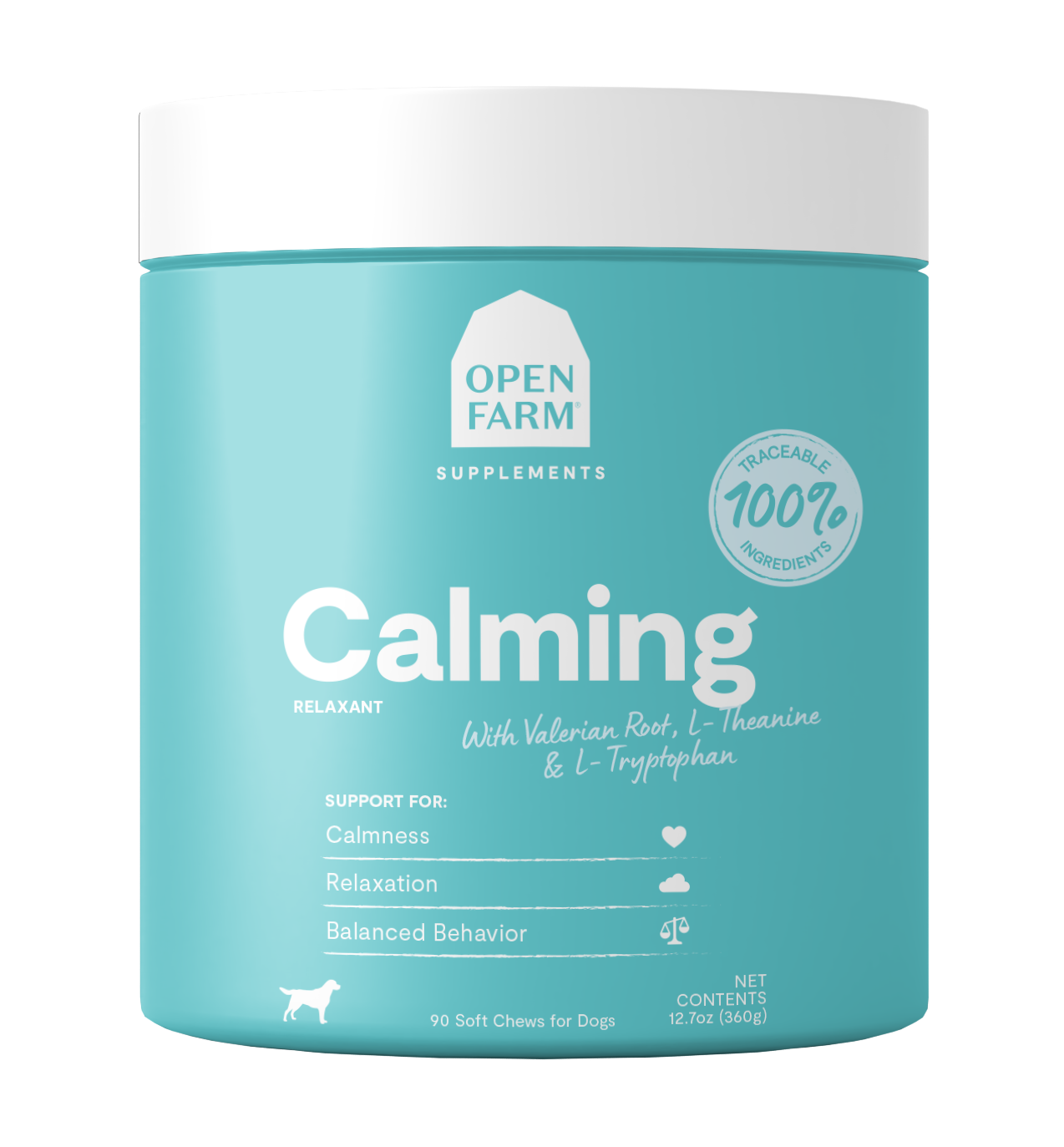 Open Farm Calming Supplements For Dogs 12.7oz Canister