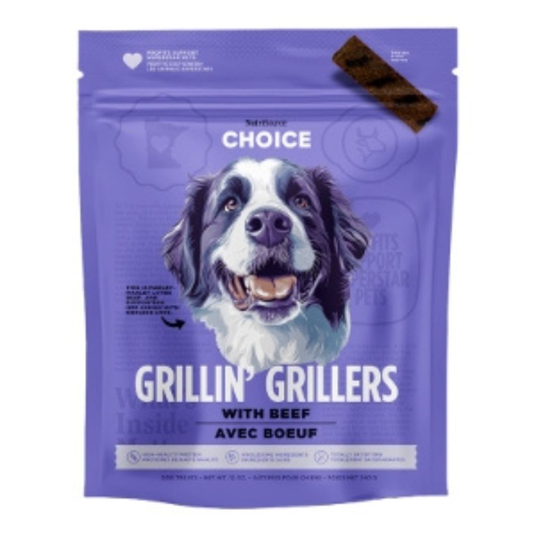Nutrisource Dog Choice Grillin Grillers Dog Treats Beef 12oz