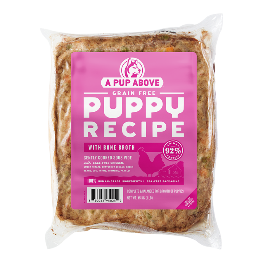A Pup Above Frozen Dog Food Gently Cooked Puppy 1 lb