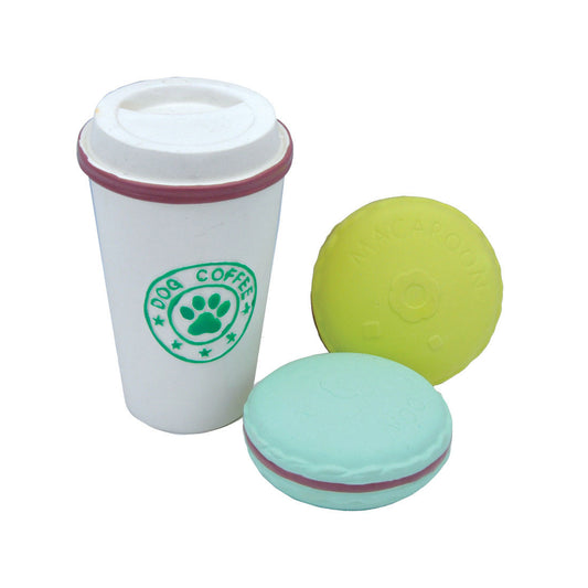 Coastal Li'l Pals Latex Toy Set, Coffee Cup and Two Cookies, 3.5in