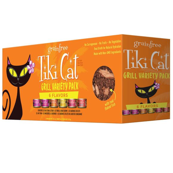 Tiki Cat Grill Wet Cat Food Variety Pack 2.8oz Cans (12 Count)