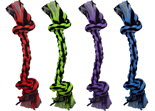 Multipet Dog Toy Nuts For Knots 2-Knot Rope 8.5in Assorted