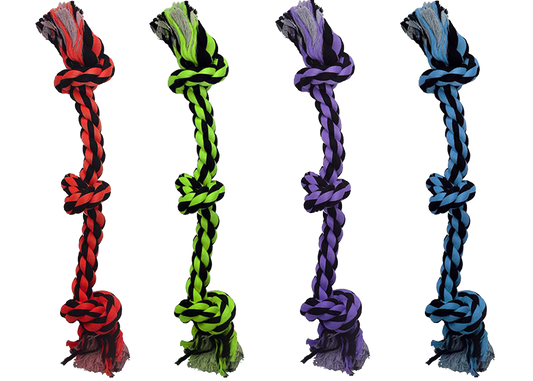 MultiPet Dog Toy Nuts for Knots 3 Knot Rope 15in Assorted